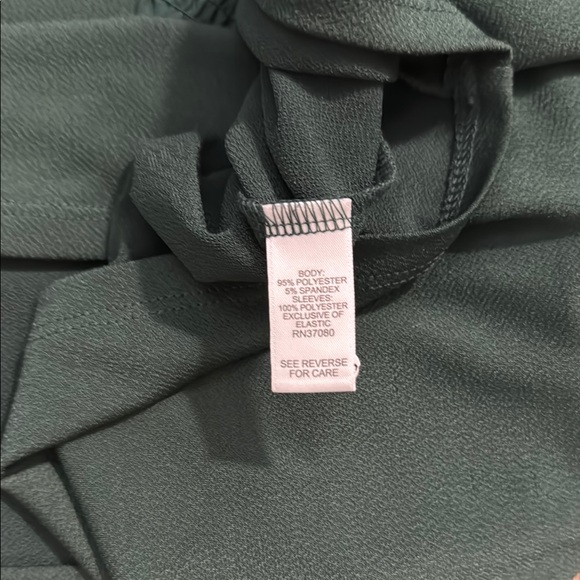 Cato Forest Green Blouse with Ruffled Sleeves - Picture 4 of 7